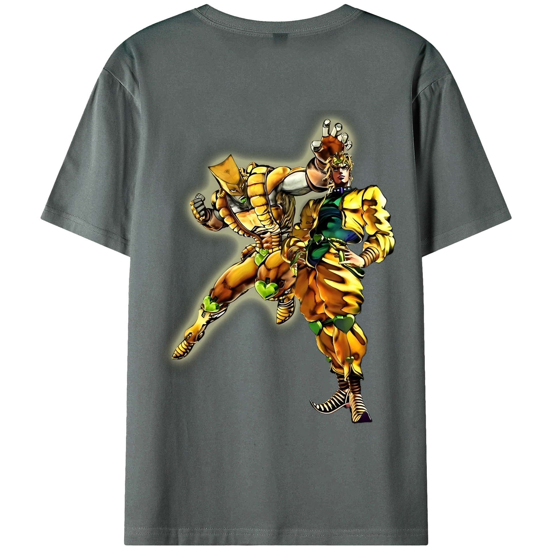 （画像用） ジョジョの奇妙な冒険 ディオ?ブランドー JoJo's Bizarre Adventure Dio Brando 綿100％ メンズ半袖Tシャツ（バックプリント） 通気性